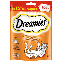 Лакомство Dreamies для кошек подушечки с курицей, 200г