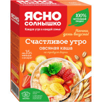 Каша овсяная Ясно Солнышко с персиком клубникой и бананом, 240г