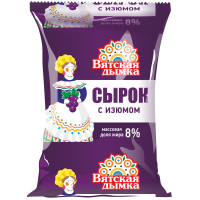 Сырок Вятская Дымка с изюмом 8%, 90г