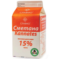 Сметана Славмо 15%, 500г