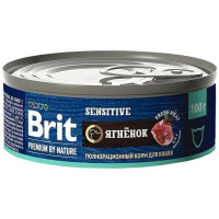 Консервы Brit Premium By Nature с мясом ягнёнка для кошек с чувствительным пищеварением, 100г