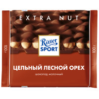 Шоколад молочный Ritter Sport Цельный лесной орех, 100г