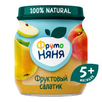 Пюре ФрутоНяня Фруктовый салатик яблоко-груша-персик с 5 месяцев, 100г