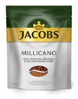 Кофе Jacobs Millicano натуральный растворимый с добавлением молотого, 120г