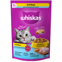 Сухой корм Whiskas для стерилизованных кошек с курицей и вкусными подушечками, 350г