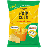 Снеки Holy Corn Сырный Сыр кукурузные с соусом внутри, 30г