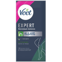 Полоски Veet Expert восковые для сухой кожи, 12шт