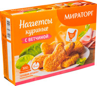 Наггетсы Мираторг куриные с ветчиной, 300г