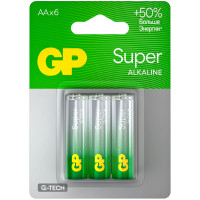 Батарейки GP Super Alkaline типоразмера  АА, 6шт