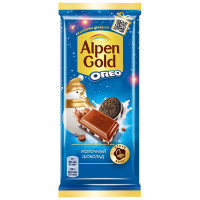 Шоколад Alpen Gold  молочный с шоколадной начинкой и кусочками печенья Орео, 85г