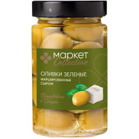 Оливки зелёные фаршированные сыром Market Collection, 290г