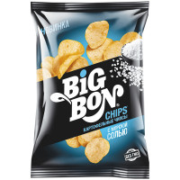 Чипсы картофельные Big Bon из сырого картофеля с морской солью, 75г