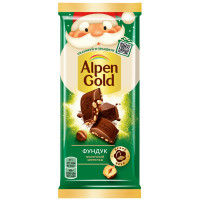 Шоколад Alpen Gold молочный с фундуком, 80г