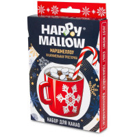 Набор для какао Happy Mallow маршмеллоу+карамель Трость со вкусом клубники, 35г