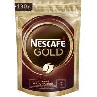 Кофе Nescafé Gold натуральный растворимый с добавлением молотого, 130г