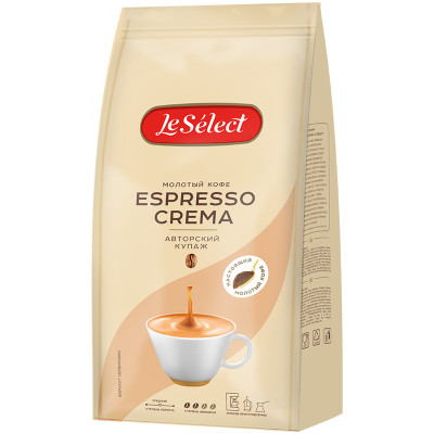Кофе Le Select Espresso Crema натуральный молотый, 200г