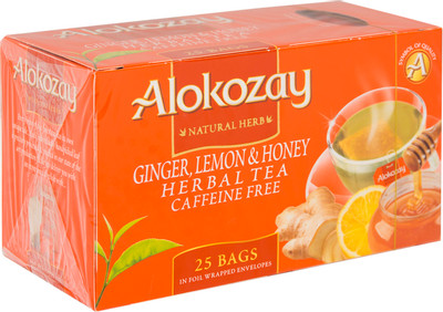 Чай Alokozay травяной имбирь-лимон-мёд в пакетиках, 25х2г