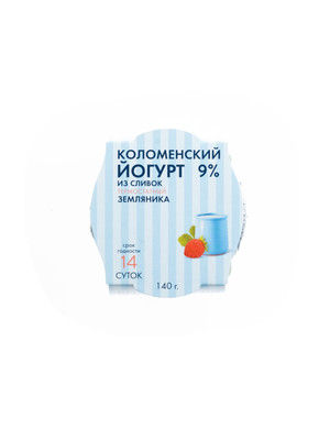 Йогурт Коломенский земляника 9%, 140г