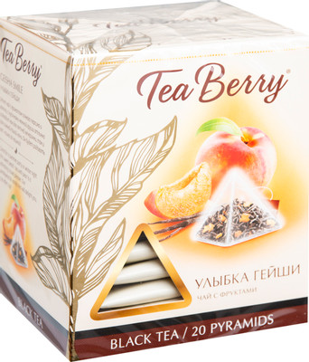 Чай Tea Berry Улыбка Гейши чёрный с добавками в пирамидках, 20x1.7г
