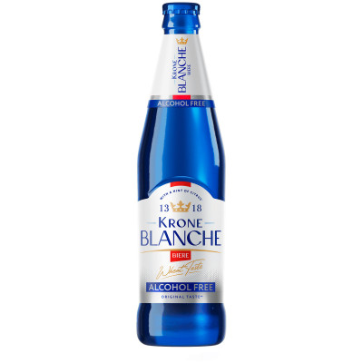 Напиток пивной Krone Blanche Biere Alcohol Free пастеризованный безалкогольный, 450мл