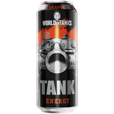 Энергетик World Of Tank Танк Оранж безалкогольный газированный, 450мл