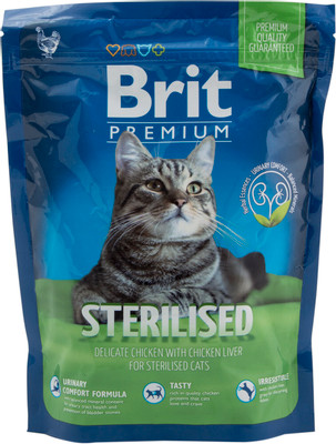 Корм сухой Brit Premium Cat Sterilized для стерилизованных кошек, 300г