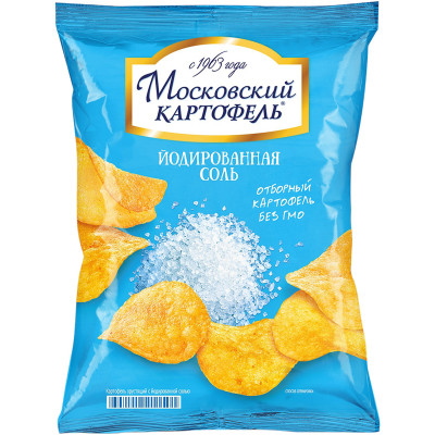 Картофель Московский картофель хрустящий с йодированной солью, 130г