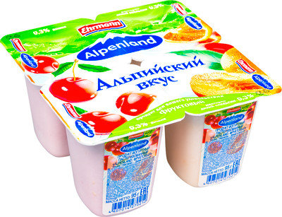 Продукт йогуртный Alpenland вишня-нектар-апельсин дикий 0.3%, 95г