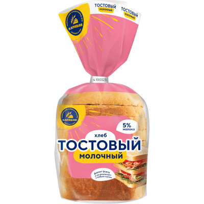 Хлеб Каравай Тостовый молочный нарезанный, 350г