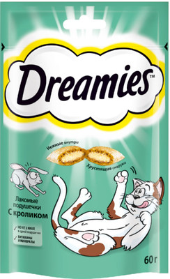 Лакомство Dreamies с кроликом для кошек, 60г