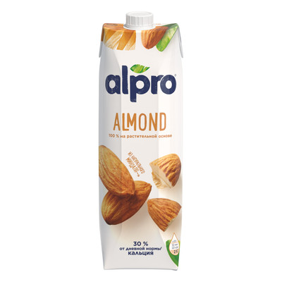 Напиток миндальный Alpro Almond ультрапастеризованный обогащённый кальцием, 1л