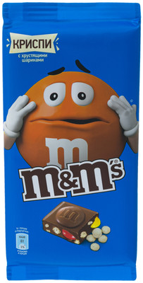 Шоколад молочный M&M's Криспи с хрустящими шариками, 122г