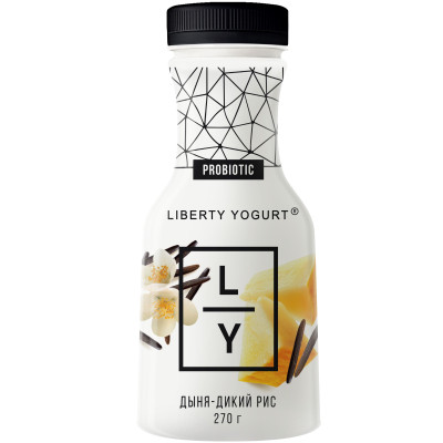 Биойогурт Liberty Yogurt с дыней диким рисом питьевой c лактобактериями 2%, 270мл