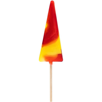 Карамель Треугольник Красно-желтый леденцовая фигурная цветная на палочке, 35г
