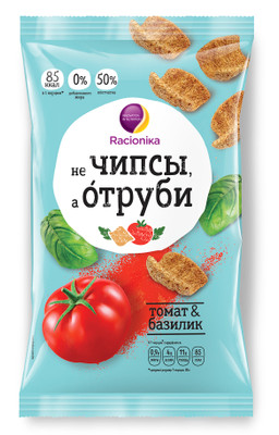 Отруби Racionika Не чипсы, а отруби томат-базилик, 90г