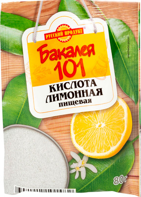 Кислота лимонная Бакалея 101 пищевая, 80г