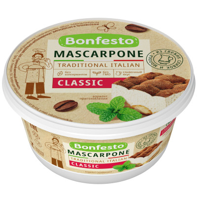Сыр мягкий Bonfesto Маскарпоне 78%, 250г