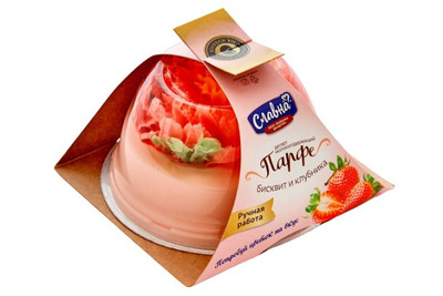 Десерт молокосодержащий Славна Парфе бисквит-клубника 4.5%, 170г