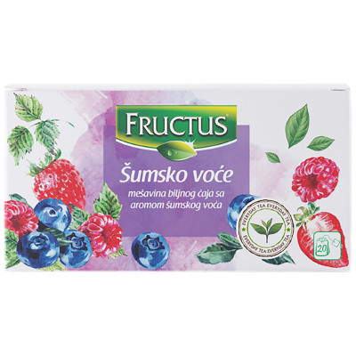 Чай Fructus травяной с лесными ягодами в пакетиках, 20x2.5г