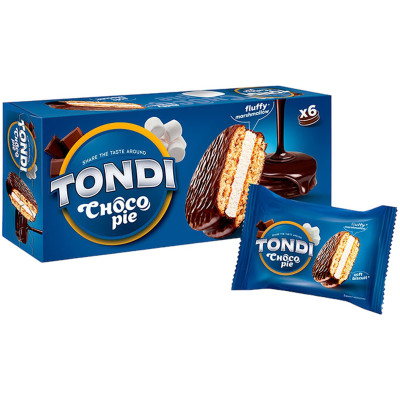 Изделие кондитерское Tondi Choco Pie мучное глазированное, 6х30г