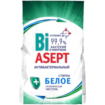 Порошок BiAsept стиральный Automat для белого с антибактериальным эффектом, 2.5кг