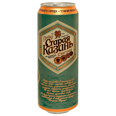 Пиво Старая Казань светлое 4.6%, 450мл