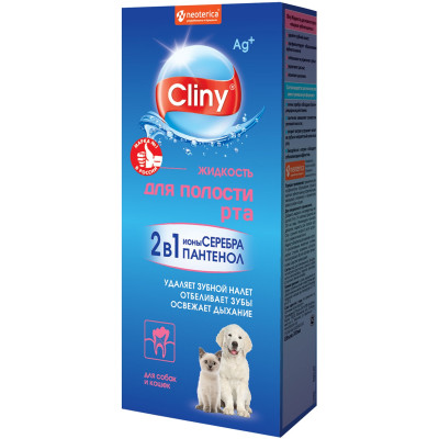 Жидкость для полости рта Cliny для кошек и собак, 300мл 1х12шт