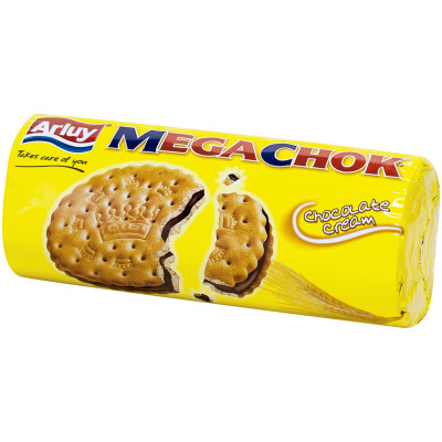 Печенье Arluy Megachok с начинкой со вкусом шоколада, 180г