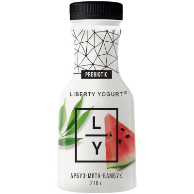 Йогурт Liberty Yogurt с арбузом мятой и бамбуком 1.5%, 270мл