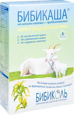 Каша Бибикаша кукурузная на козьем молоке с 5 месяцев, 200г