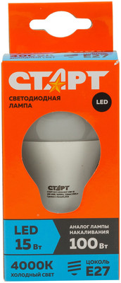 Лампа светодиодная Старт Eco LED GLS E27 15W 40 холодный свет