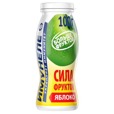 Напиток кисломолочный Имунеле Сила Фруктов Яблоко 1%, 100мл