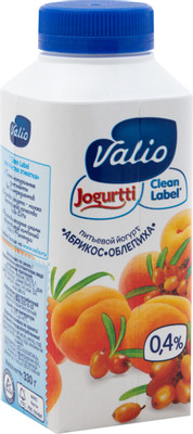 Йогурт Valio питьевой с абрикосом и облепихой 0.4%, 330мл