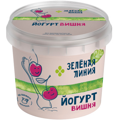 Йогурт вишня 2.8% Зелёная Линия, 315г